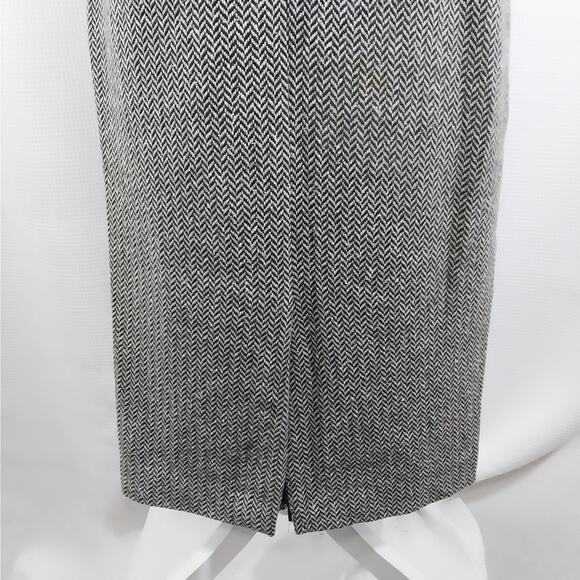 TALBOTS! BLACK & WHITE SILK/CASHMERE/WOOL HERRINGBONE PENCIL STYLE SKIRT! SZ 6 - Picture 7 of 10